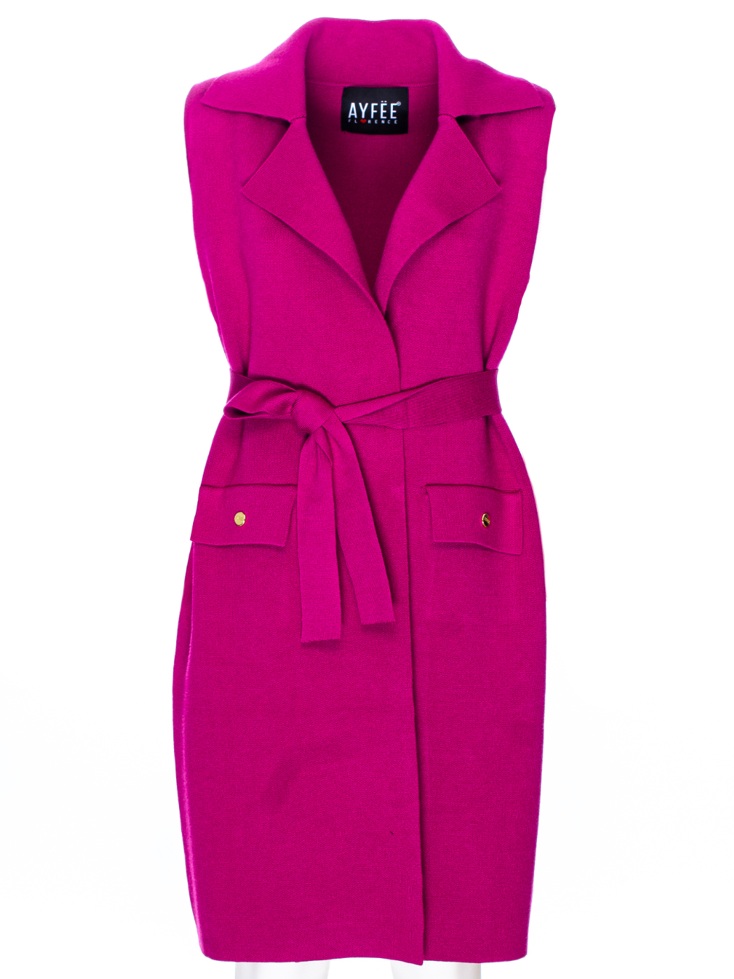 GILET LUNGO PUNTO TESSUTO, 2 TG  - DUSTY PINK